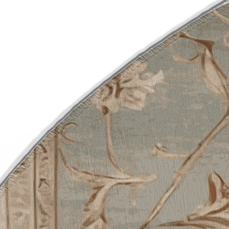 Tapis gris d'intérieur et d'extérieur Tabriz, Rond 5 pi