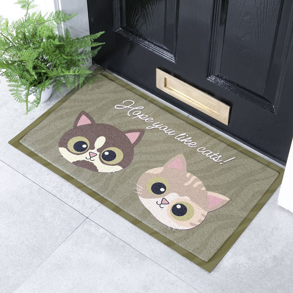Hope You Like Cats W40 x L70 cm Non-Slip Indoor Outdoor Door Mat