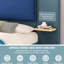 Lit plateforme tapissier bleu très grand, lit à panneau avec coins de collision, structure stable, sans sommier, facile à monter, tablettes de rangement, tissu luxueux, coussins en cuir souple, couleur-130093404-130093401