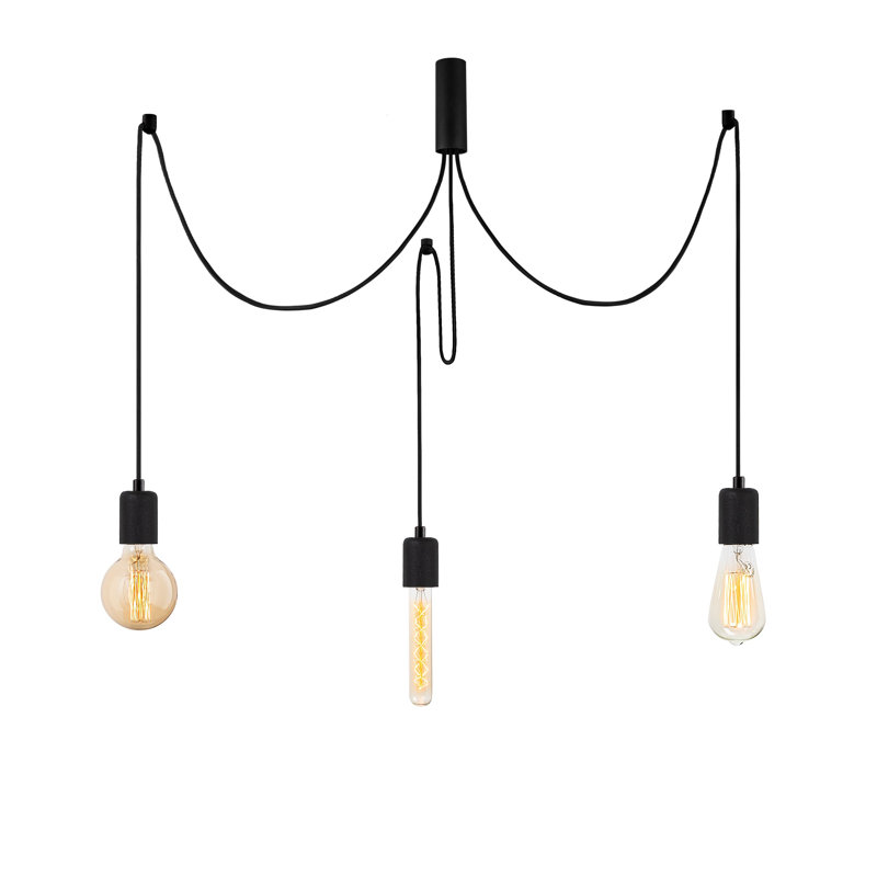 Luminaire suspendu à 3 lumières Faer, Noir