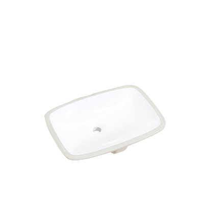 Altair 14.8 " Ceramic Square Bathroom Sink and Overflow Hole