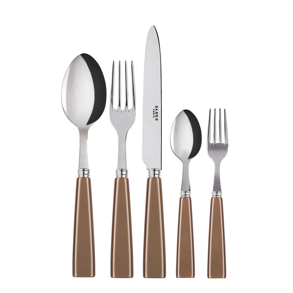 Sabre Paris 5-tlg. Besteckset Natura aus 18/10 Edelstahl für 1 Person Farbe: Karamell