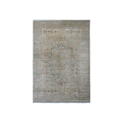 9'8" x 13'9" New Hand Knotted Grey Wool Rectangle Oriental Rug - MOA10220927