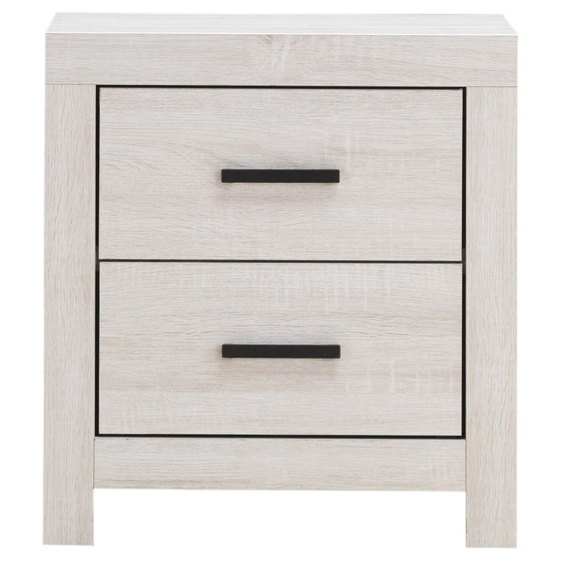 Table de chevet 2 tiroirs Brantford, Blanc