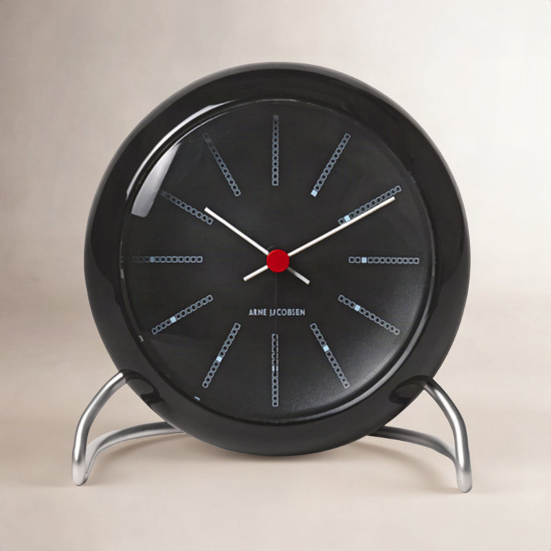 Bankers Electric Clock, Black/Silver