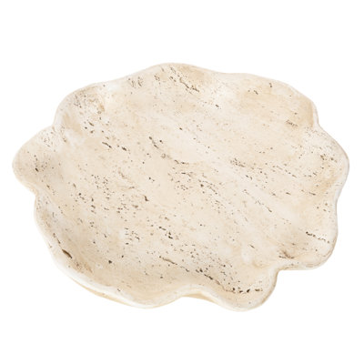 Cole and Magnesium Oxide Textured Shell Cream Large Decorative Bowl