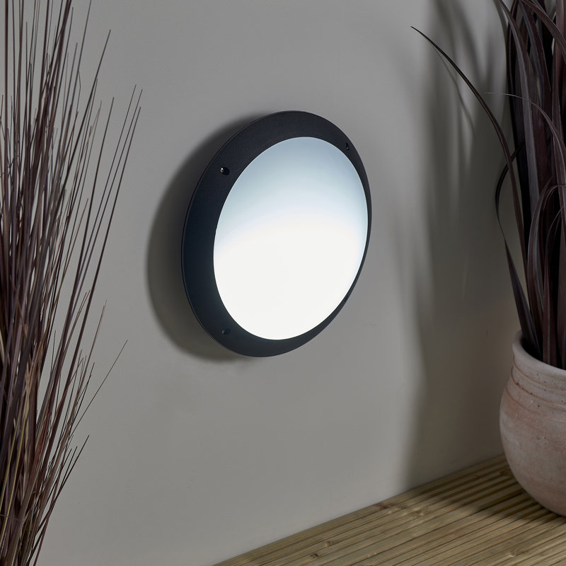 Steen Integrated LED Outdoor Bulkhead Light, Matte Black