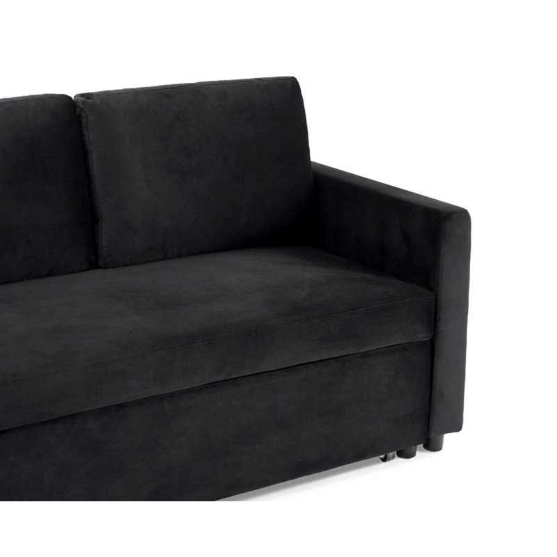 3 Seater Velvet Sofa, Black