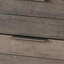 Table de chevet contemporaine en bois massif avec pieds en épingle en métal gris