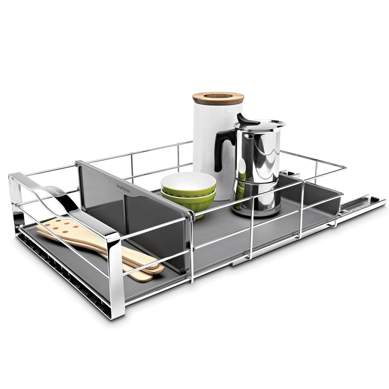 Simplehuman Pull-Out Cabinet Organizer, Heavy-Gauge Steel Frame, 14 inch