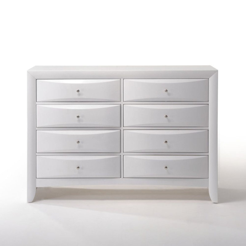 Commode 8 tiroirs Meik, Blanc