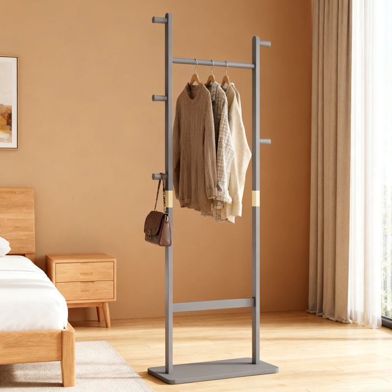 Organisateur de vêtements en bois massif l 19,6 po, Gris