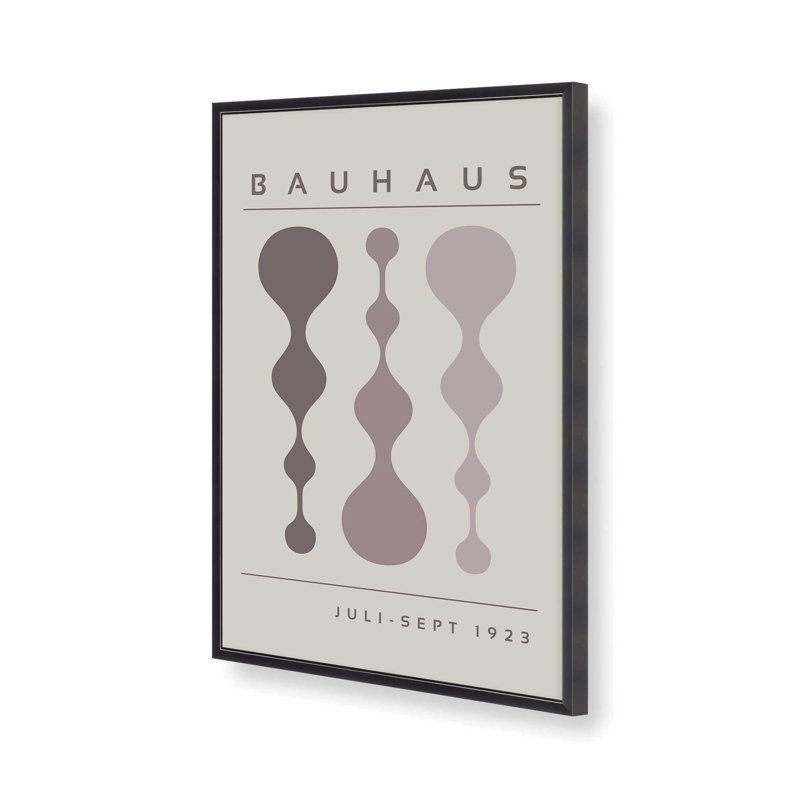 «Warm Taupe», affiche rétro Bauhaus, H 15,25 po x l 12,25 po, Zinc patiné