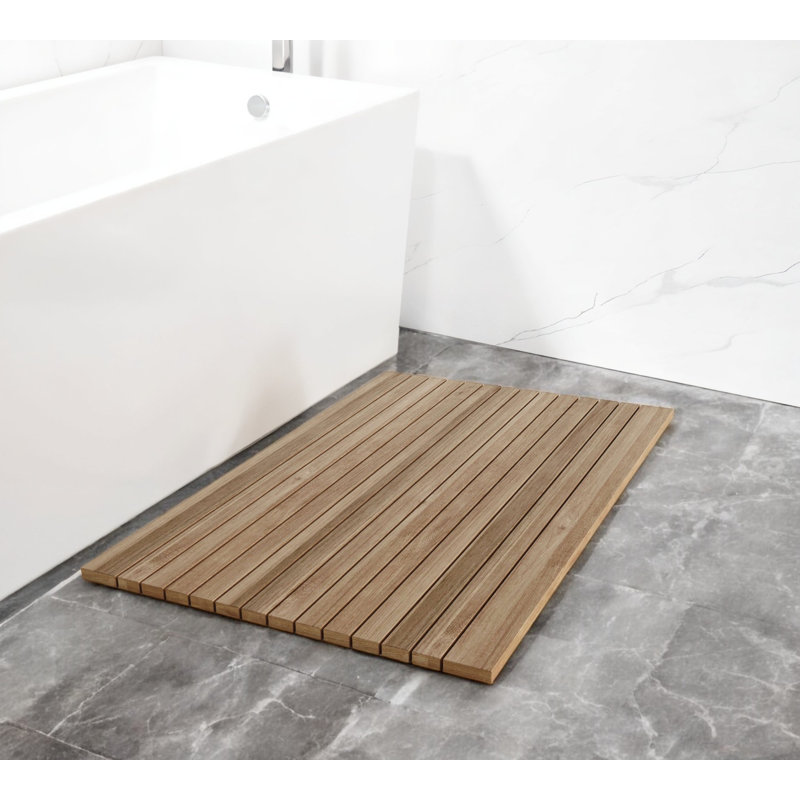 Natural Teak 20" Square Shower Mat