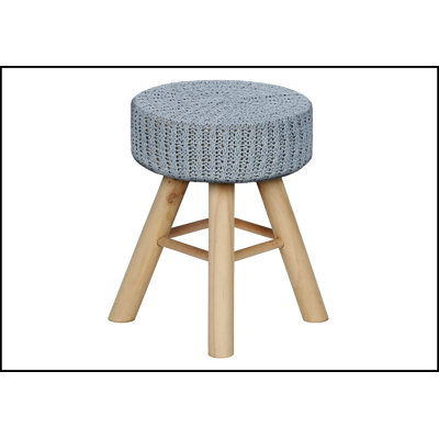 Ottoman, Pouf, Footrest, Foot Stool, 12" Round, Velvet Wood Legs, Contemporary, Modern