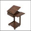 Table de bout en bois roulante en forme de C avec bureau réglable et pliable
