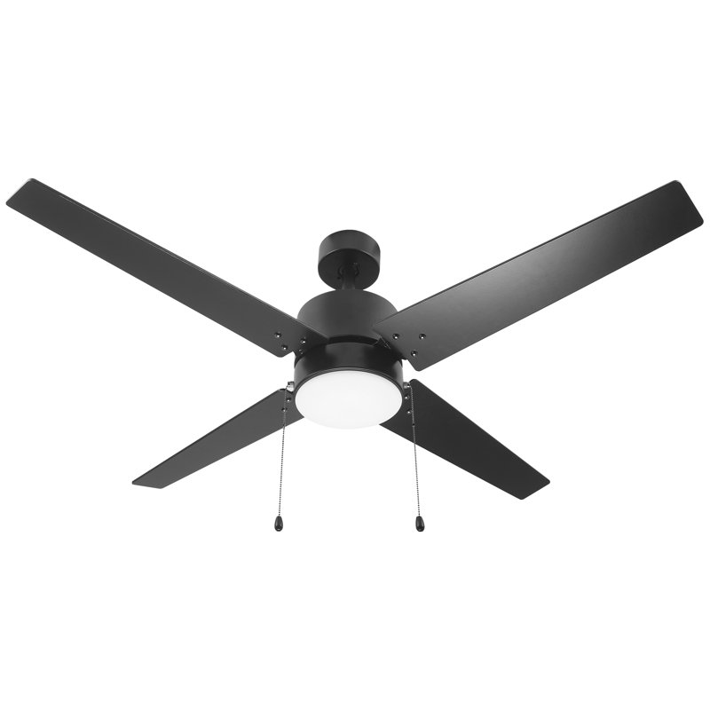 Ventilateur de plafond de 52 po avec éclairage à DEL, Noir