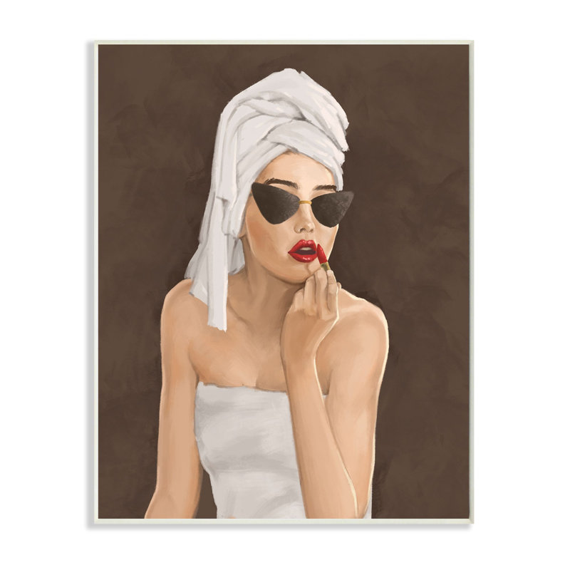 Créateur de mode, maquillage, maquillage, brun rouge, H 19 po x l 13 po, Plaque murale