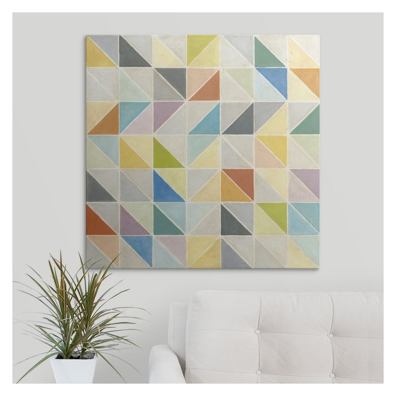 « ii » megan meagher, art textuel Multifaceted, H 35 po x l 35 po x P 1,5 po, Toile
