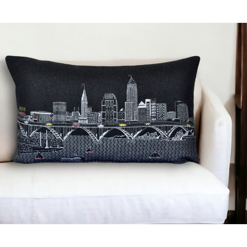 Coussin lombaire 24 po NYC, Noir
