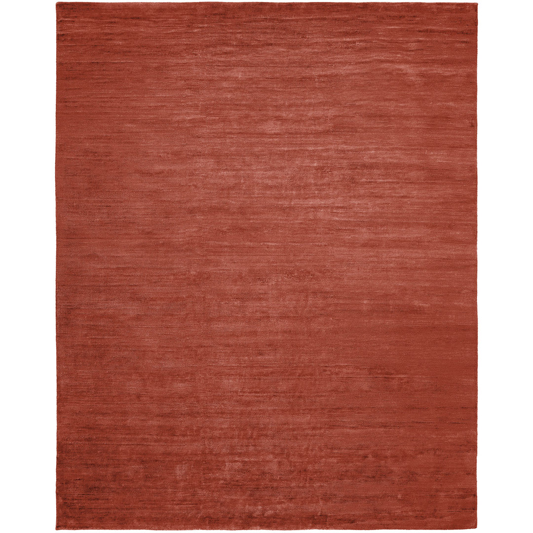 Simona Hand-Knotted Rust Area Rug Williston Forge Rug 