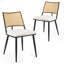 Chaises de salle à manger rembourrées modernes, chaises de salle à manger à dossier en rotin, chaises de cuisine décoratives avec pieds en métal-1170926272
