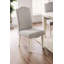 Ensemble de 2 chaises parsons en tissu gris et blanc antique