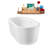59" Streamline Soaking Glossy White Freestanding Tub and Tray With Internal Drain-101413462
