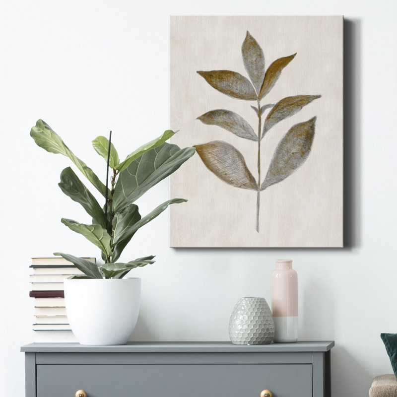 Bronze Leaf III - reproduction d'art sur toile tendue, H 48 po x l 32 po x P 1 po