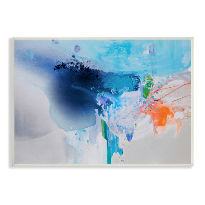 Intense peinture abstraite éclaboussure d'eau, Plaque murale, H 19 po x l 13 po