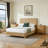 Wooden Corrugated Curved Lines Bed Frame No Box Spring Needed-1438183332-1437553086