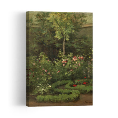" A Rose Garden, 1862 Impressionist Abstract Contemporary Rose Bush Flower Wall Art Print " by Camille Pissarro