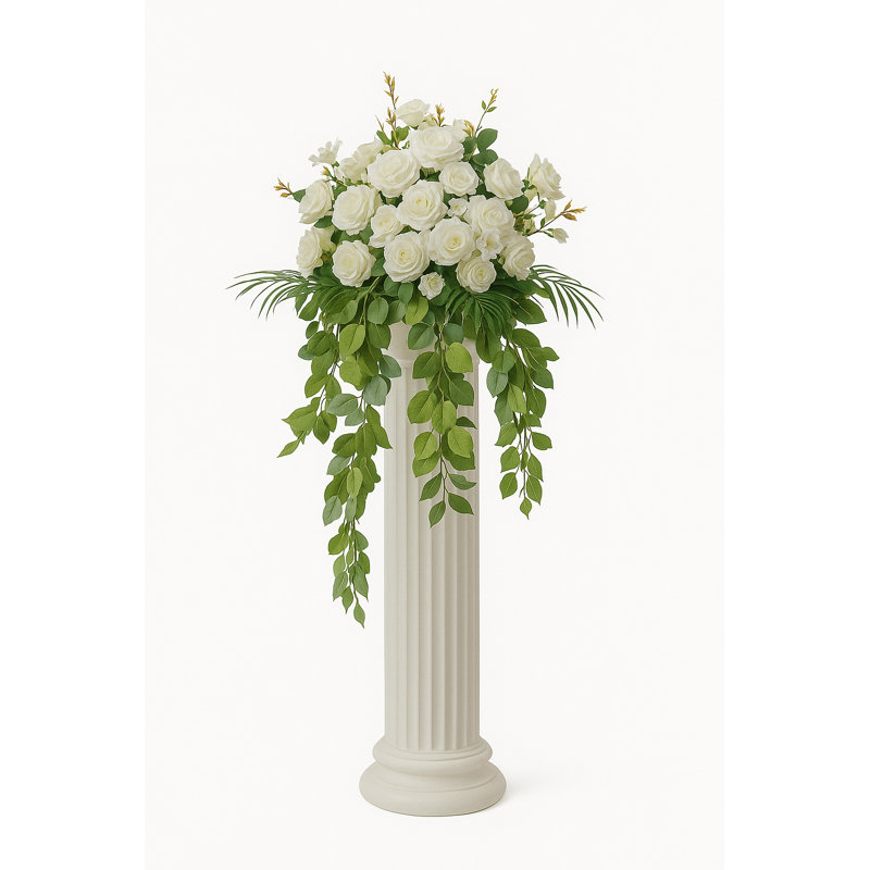 50cm Faux Flowering Plant, White