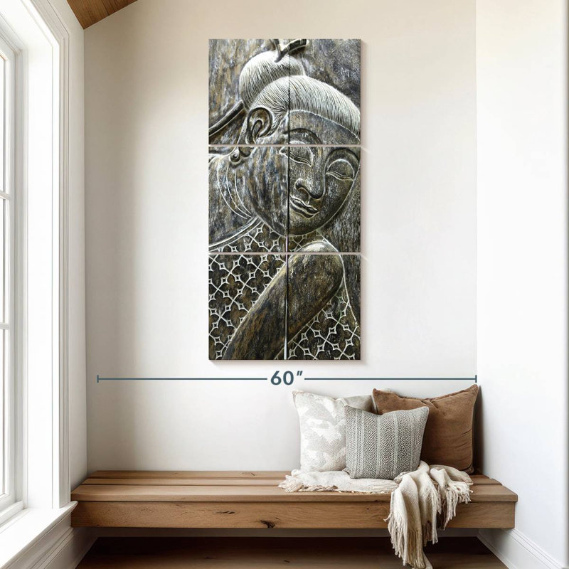 Ancient Wooden Buddha, 52" H x 24" W