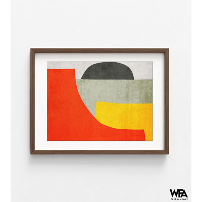 Organic Shapes And Lines VIII By Irena Orlov, Bright Orange Decor, Geometric Shapes Decor, Therapist Office Decorating Idea Poster