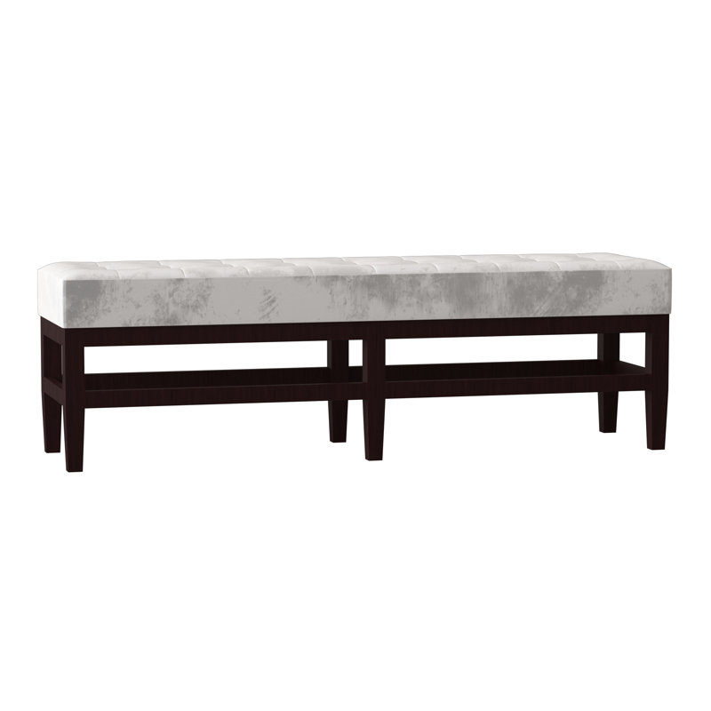 Galindo-White Upholstered Bench, Mahogany, Maxwell Sand