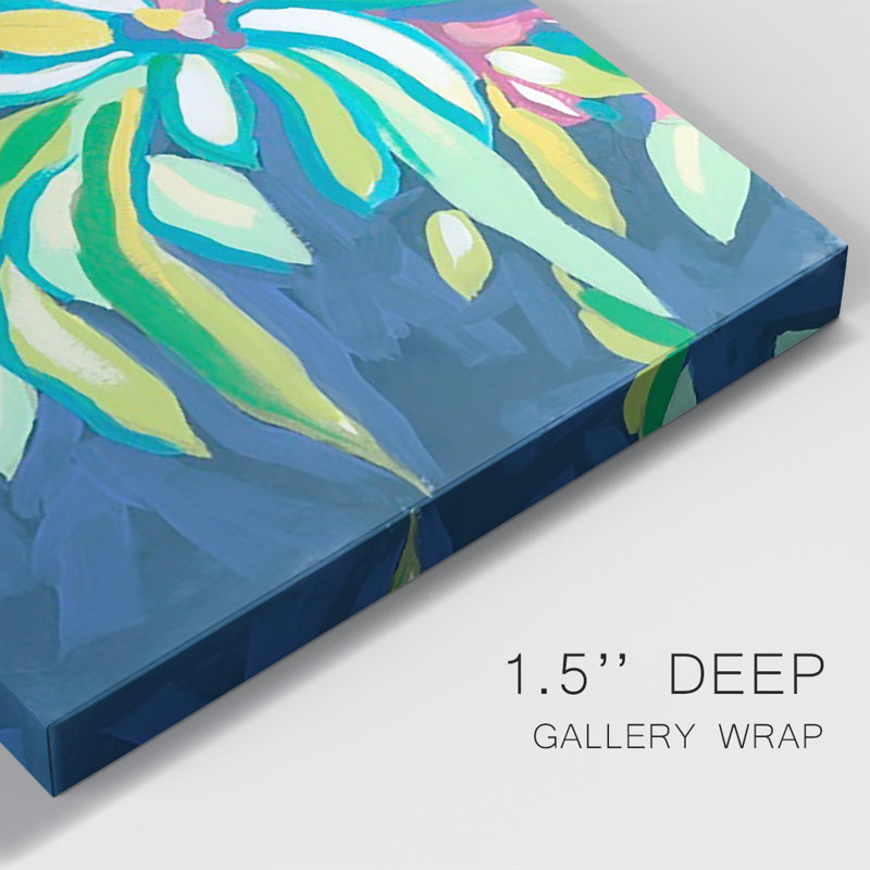 «Blue Tropics IV» sur toile, H 18 po x l 12 po x P 1 po