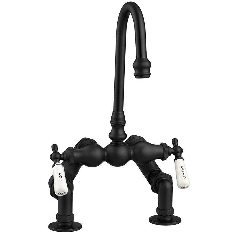Robinet de baignoire à fixation sur le comptoir avec centres réglables, Bronze huilé non laqué