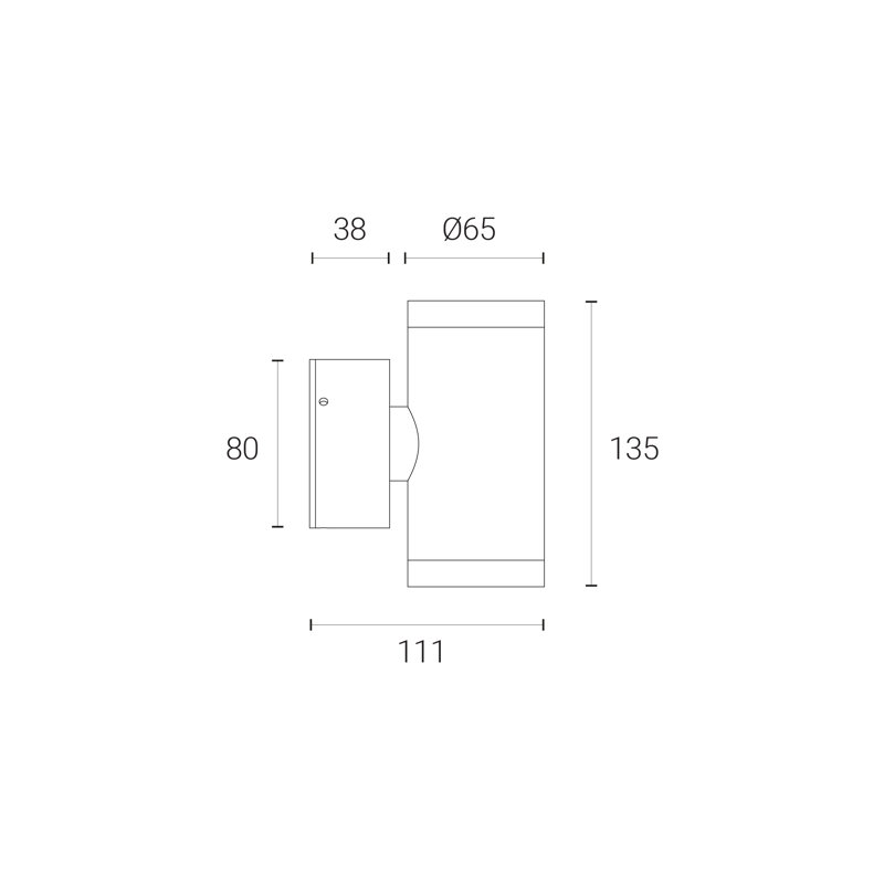  Outdoor Up Down Wall Light (Graphite) IP54 Rated Exterior Wall Lamp