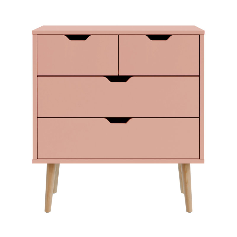 Neymar 60cm W 4 - Drawer Chest of Drawers, Coral Pink
