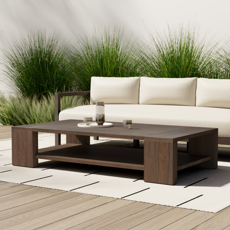 Boston Roca Outdoor Metal Coffee Table-Bronze