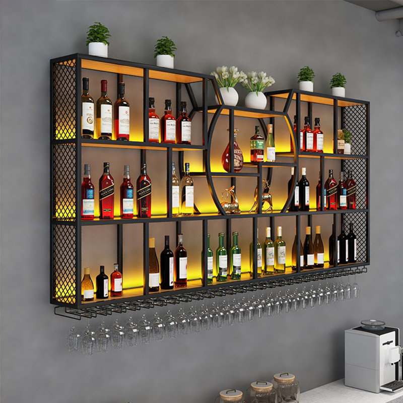 Simple support à vin mural1, H 43,3 po x l 86,6 po x P 7,8 po