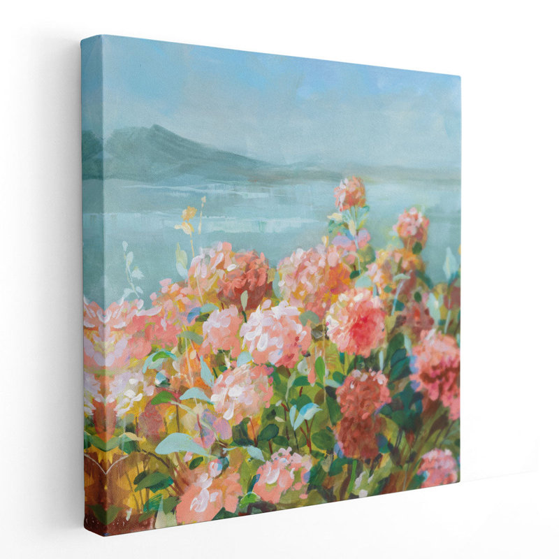 «Coastal Dahlias II», reproduction d'art sur toile, H 24 po x l 24 po