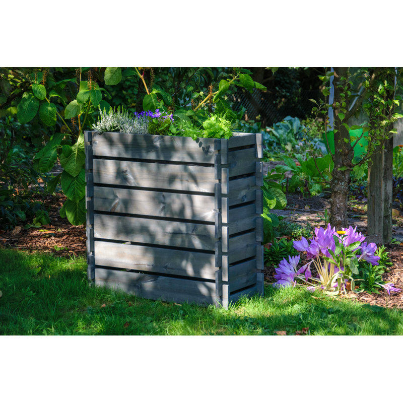 Aakeem Wood Raised Garden Bed, Anthracite