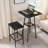 2-Tier High Top Pub Table, Counter Height Table with Storage,Black