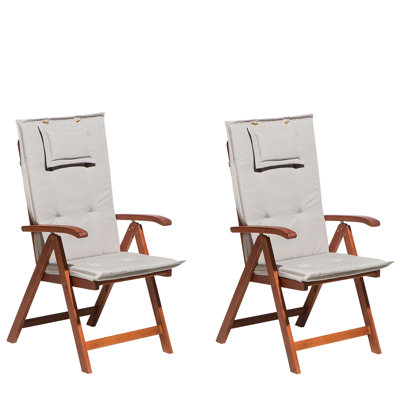 Brodbeck Foldable Outdoor Patio Dining Armchair with Cushion