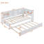 Lit de jour en bois avec couchette simple, lit de jour avec tablette de rangement et ports de charge USB, blanc