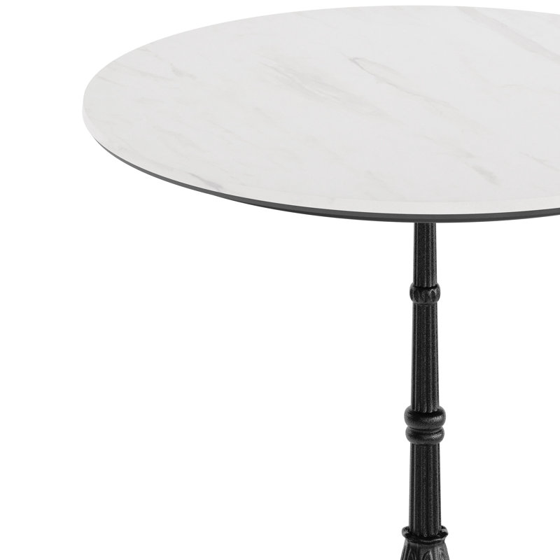 Commercial All-Weather HPL Tabletop With Bistro Base, 29.75"H x 31.25"L x 31.25"W, White