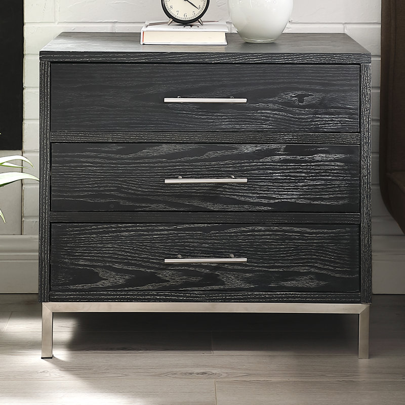 Table d'appoint Arsalan, Noir/chrome
