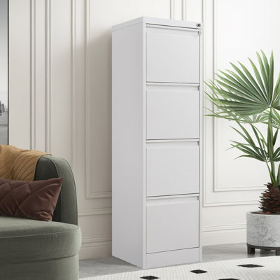 52"H Metal Vertical File Storage Cabinet For Office And Home With Lock And 4 Drawers by Inbox Zero
